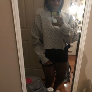 cropped champion grey sweatshirt